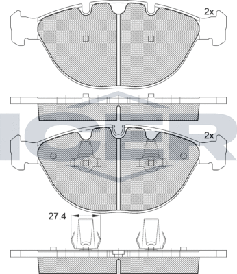 Тормозные колодки Icer. Артикул 181547