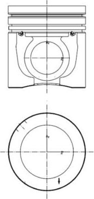 Поршень Kolbenschmidt для Volvo B12 1991-2026. Артикул 40100600