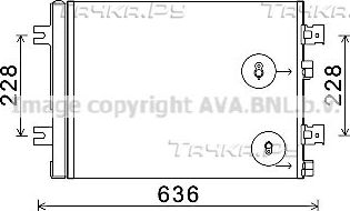 Радиатор кондиционера (конденсатор) AVA (алюминий). Артикул RTA5467D