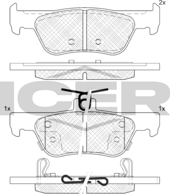 Тормозные колодки Icer для Honda Jazz IV 2020-2026. Артикул 182448