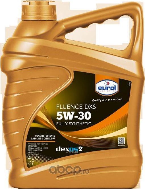 Масло моторное Eurol Fluence 5W30 DXS SN/CF 4L (синт.) DEXOS2 - C3. Артикул E1000764L