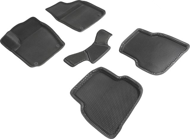 Коврики Seintex 3D EVA ромб для салона Volkswagen Polo V седан 2009-2020 ЧЕРНЫЕ. Артикул 95227
