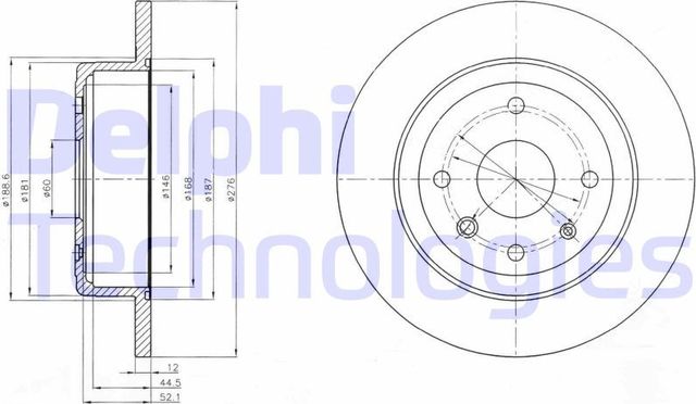 Тормозной диск Delphi задний для Chevrolet Epica I 2005-2012. Артикул BG4244