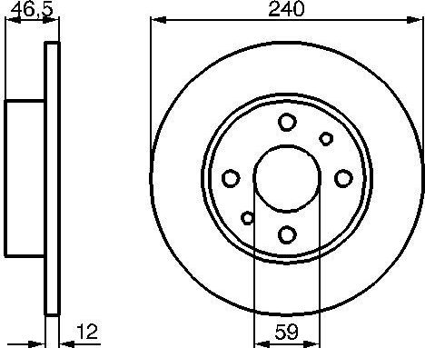 Тормозной диск Bosch передний для Fiat Uno I 1983-1994. Артикул 0 986 478 353