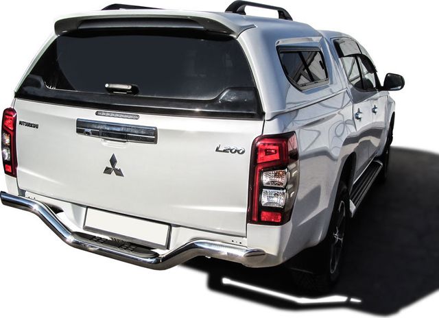 Защита Slitkoff заднего бампера d57 волна с проступью без бампера для Mitsubishi L200 V рестайлинг 2018-2026. Артикул ML18-012