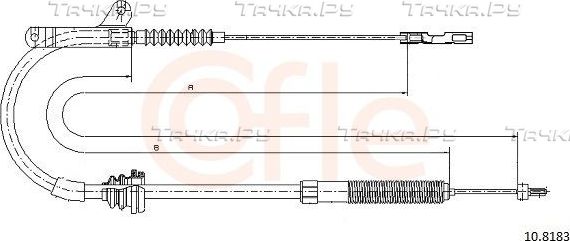 Трос ручника (тросик ручного тормоза) Cofle. Артикул 10.8183