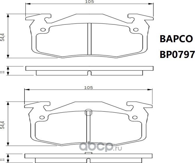 Колодки тормозные (Bapco). Артикул BP0797