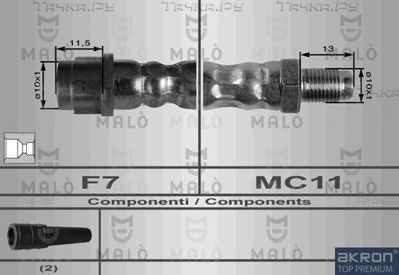 Тормозной шланг Malò. Артикул 8927