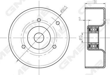 Направляющий (ведущий) ролик ремня ГРМ GMB. Артикул GTC0510