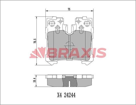 Тормозные колодки Braxis. Артикул AA0784