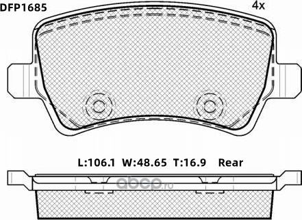 Колодки тормозные дисковые (Double Force). Артикул DFP1685