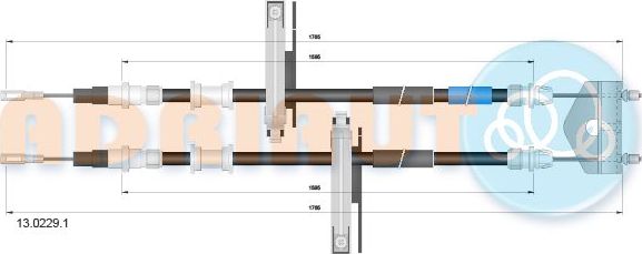 Трос ручника (тросик ручного тормоза) Adriauto задний для Ford Focus I 2001-2005. Артикул 13.0229.1