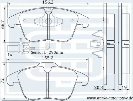 Колодки тормозные передние (Starke). Артикул 173624