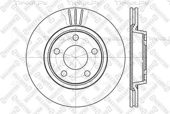 Тормозной диск Stellox передний для Audi A4 III (B7) 2002-2008. Артикул 6020-4762V-SX