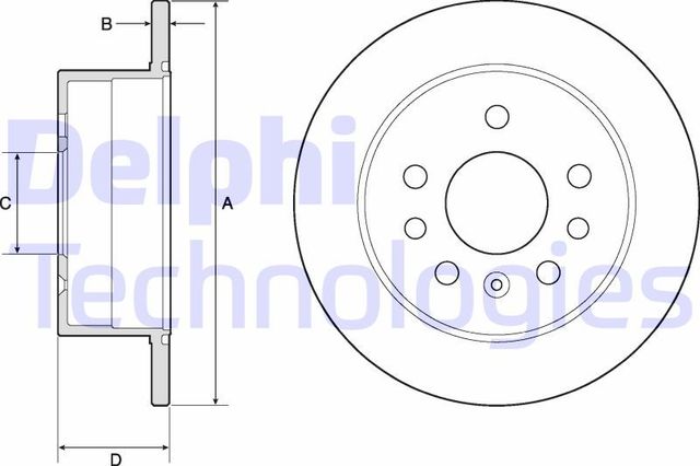 Тормозной диск Delphi задний для Saab 900 II 1993-1996. Артикул BG2879