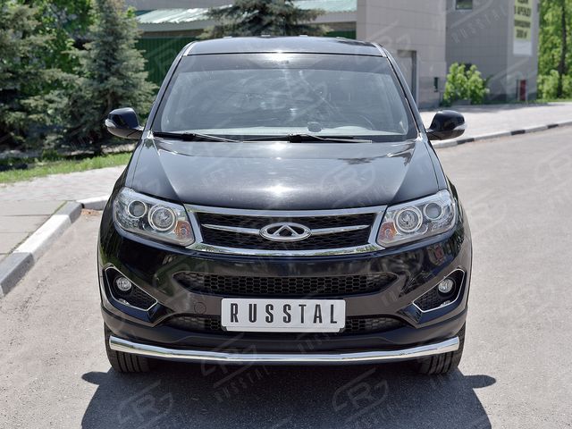 Защита RusStal переднего бампера d63 секция для Chery Tiggo 5 2014-2016. Артикул CT5Z-002260