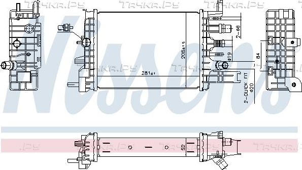 Радиатор низкотемпературный Nissens для Dacia Logan II 2012-2026. Артикул 607033