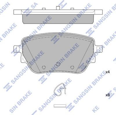 Тормозные колодки Sangsin Hi-Q задние для Mercedes-Benz A-Класс IV (W177) 2018-2026. Артикул SP4337