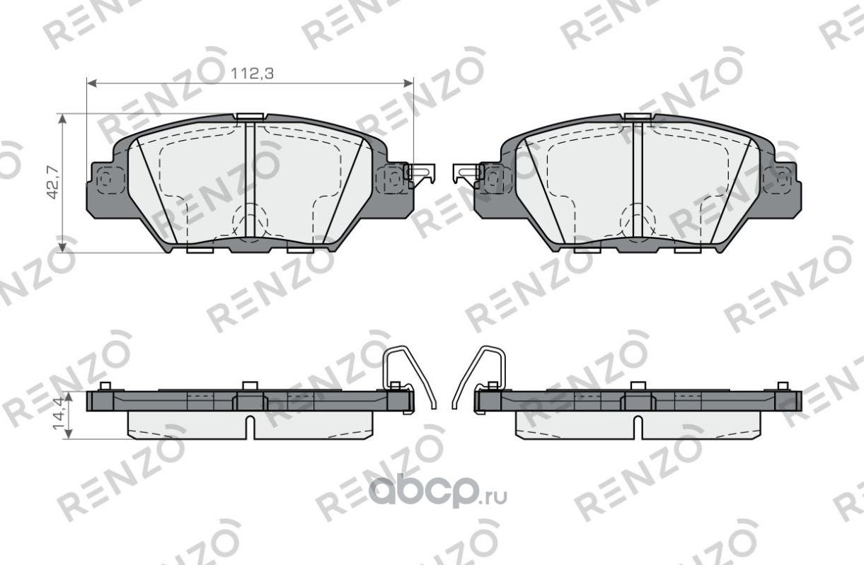 КОЛОДКИ ТОРМОЗНЫЕ ДИСКОВЫЕ RNZ360 (Renzo). Артикул RNZ360