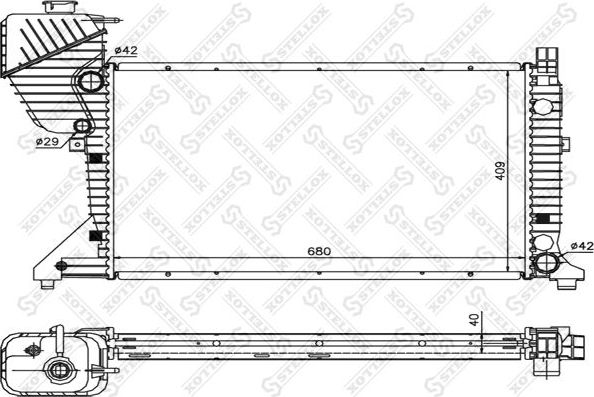 Радиатор охлаждения двигателя Stellox. Артикул 81-03338-SX