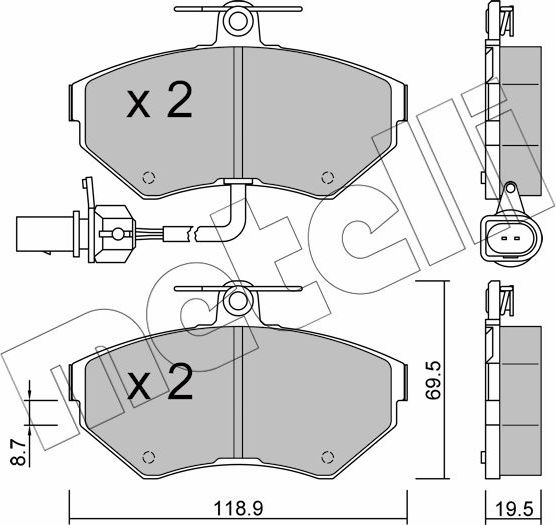 Тормозные колодки Metelli. Артикул 22-0215-2