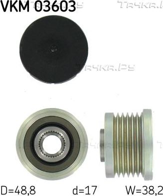 Муфта генератора обгонная SKF для Renault Scenic III 2008-2016. Артикул VKM 03603