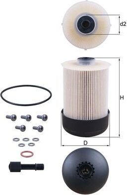 Топливный фильтр Mahle-Knecht. Артикул KX 338/22D