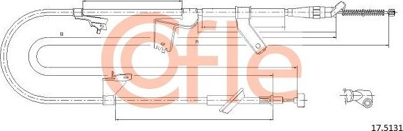 Трос ручника (тросик ручного тормоза) Cofle. Артикул 92.17.5131