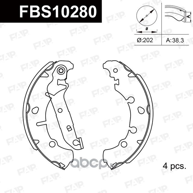 Тормозные колодки барабанные (FAP). Артикул FBS10280