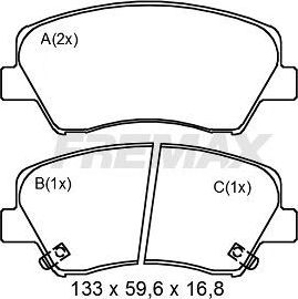 Тормозные колодки Fremax. Артикул FBP-2502