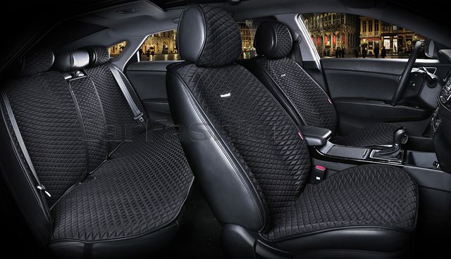 Накидки универсальные CarFashion Palermo Plus для авто, цвет Черный/Черный. Артикул 21762