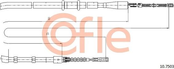Трос ручника (тросик ручного тормоза) Cofle задний правый/левый для Audi 80 V (B4) 1991-1996. Артикул 10.7503