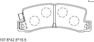 Тормозные колодки Asimco задние для Toyota Corolla E110 1997-2001. Артикул KD2636