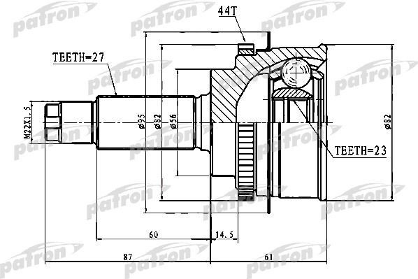 Шрус наружный (граната) Patron для Subaru Forester II 2002-2008. Артикул PCV1640