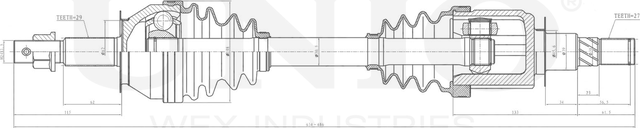 Вал приводной (Unio). Артикул CVJ-10123