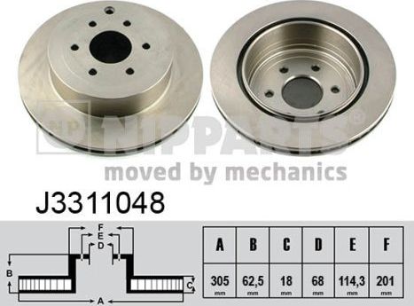Тормозной диск Nipparts. Артикул J3311048