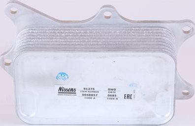 Радиатор масляный (маслоохладитель) для двигателя Nissens (алюминий). Артикул 91275