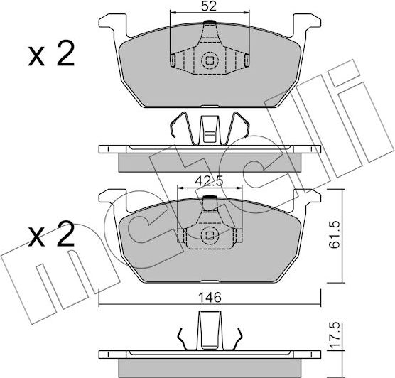 Тормозные колодки Metelli. Артикул 22-1214-0