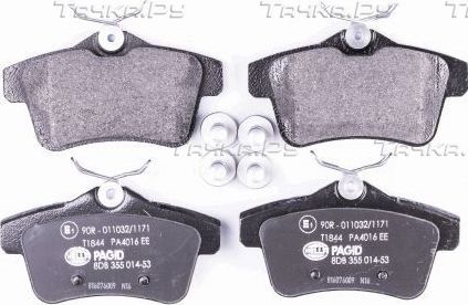 Тормозные колодки Hella задние для Citroen C4 II 2009-2026. Артикул 8DB 355 014-531