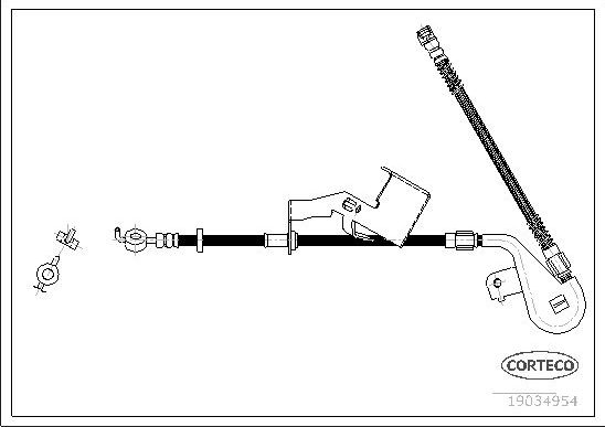 Тормозной шланг Corteco передний правый для Peugeot 407 2004-2010. Артикул 19034954