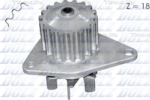 Помпа (водяной насос) Dolz для Peugeot 307 I 2003-2007. Артикул C134