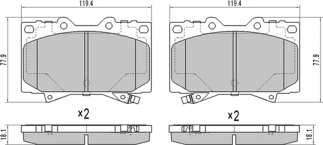 Премиум колодки тормозные для Toyota Land Cruser J100 передние, в комплекте со с (UBS). Артикул BP1110041