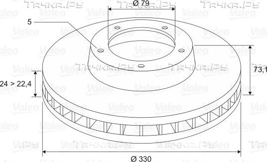 Тормозной диск Valeo передний для BMW 1 I (E81/E82/E87/E88) 2005-2011. Артикул 197073