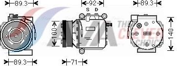 Компрессор кондиционера AVA ** CLEVER FIT ** для Saab 9-3 I 1998-2003. Артикул SBAK053