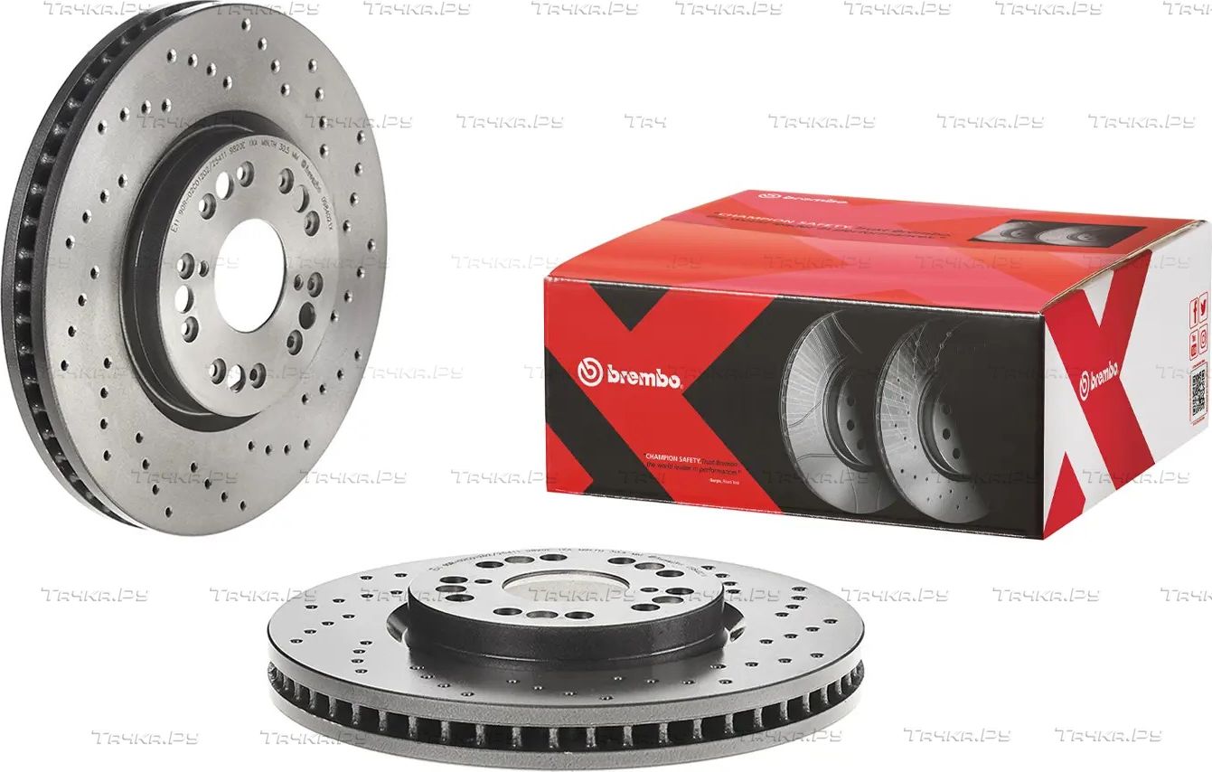 Тормозной диск Brembo XTRA передний для Lexus IS I 1999-2005. Артикул 09.8402.1X