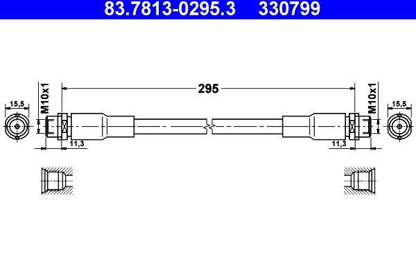 Тормозной шланг ATE. Артикул 83.7813-0295.3