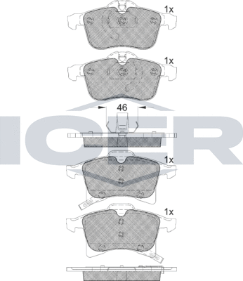 Тормозные колодки Icer передние для Lada Kalina I 2010-2013. Артикул 181592
