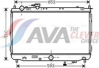 Радиатор охлаждения двигателя AVA. Артикул KA2070