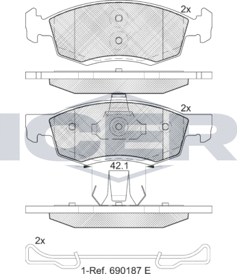Тормозные колодки Icer передние для Renault Logan II 2007-2026. Артикул 181924