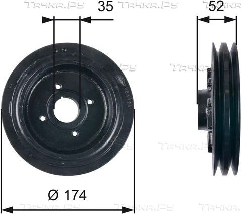 Шкив коленвала Gates DriveAlign® для Mitsubishi L200 III 1996-2007. Артикул TVD1124